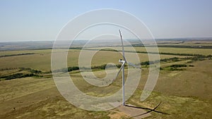 Renewable green energy, wind energy with windmills or wind turbine