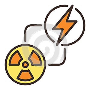 Renewable Nuclear Energy vector colored icon or design element