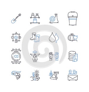 Renewable resouces line icons collection. Solar, Wind, Hydroelectric, Geothermal, Biomass, Tidal, Wave vector and linear photo