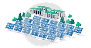 Renewable solar power station with battery electricity energy storage