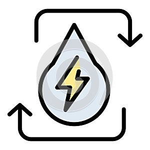 Renewable water energy icon vector flat