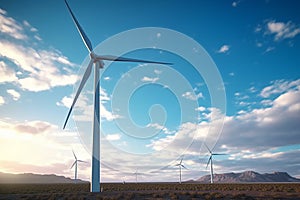 Renewable wind energy, Turbines generating clean, sustainable power