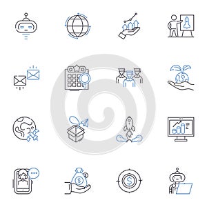 Renewal line icons collection. Refreshment, Restoration, Rejuvenation, Refresh, Rebirth, Revitalization, Resurgence photo