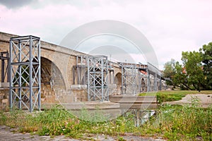 Renewal of medieval stone bridge