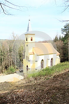 Renewed church in forest photo