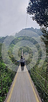 RENGGANIS SUSPENSION BRIGDE IN CIWIDEY WEST JAVA INDONESIA