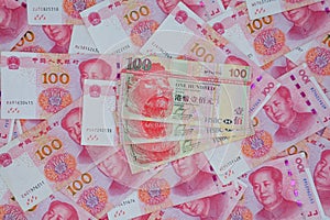 Renminbi and Hong Kong dollar photo