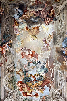 Rennaissance religious Italian ceiling frescos photo