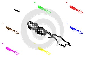 Rennell and Bellona Province Provinces of Solomon Islands, Solomon Islands, island map vector illustration, scribble sketch Mu photo