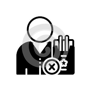 Black solid icon for Renounce, leave and cessation