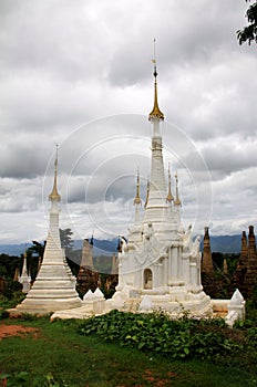 Renovated ancient temple ruins in Inthein, Myanmar