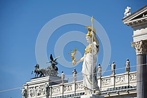 Renovated Austrian Parliament with the Pallas Athene on the Ringstrasse in Vienna