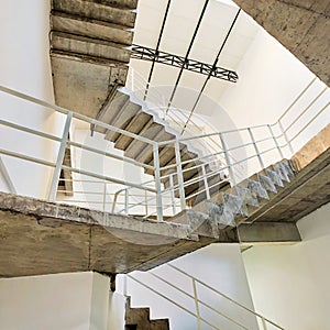 Renovated former industrial space with concrete stairs