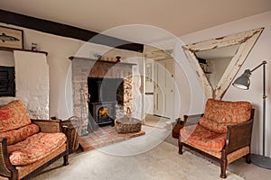 Renovated 17th century cottage living room