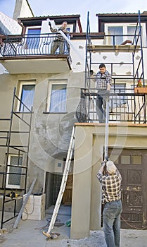 Renovating house facade photo