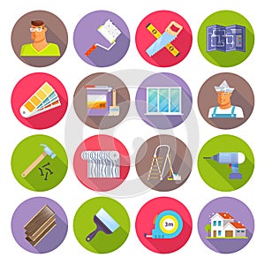 Renovation Flat Icons Set