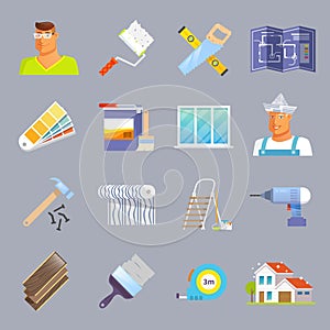 Renovation Flat Icons Set
