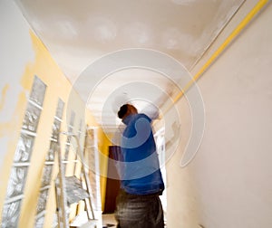 Renovation man blurred photo