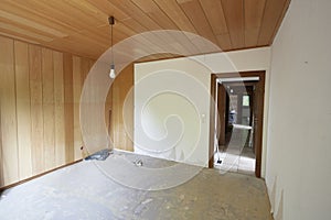 renovation work in a sleeping room of a house