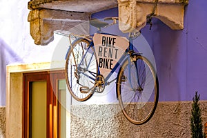 Rent a bike, bright shop