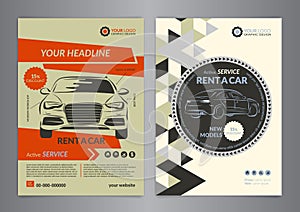 Rent a car business flyer template. Auto service Brochure templates
