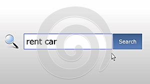 Rent car - graphics browser search query, web page