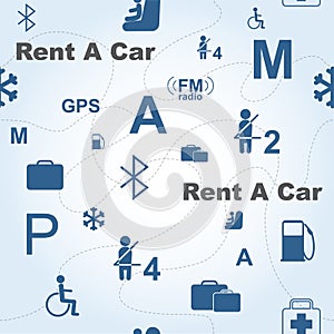 Rent a Car seamless vector pattern