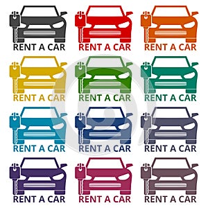 Rent a Car Transportation design icons set