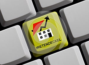 Rent cover german - Symbol on computer keyboard - 3D illustration