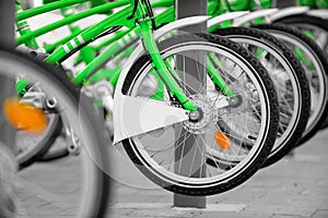 Rent a green bicycle photo