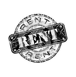 Rent grunge rubber stamp