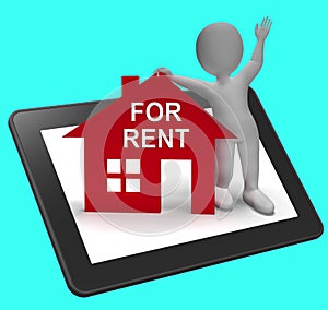 For Rent House Tablet Shows Rental Or Lease Property