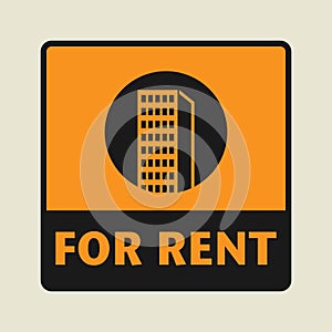 For Rent icon or sign