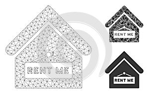 Rent Me Vector Mesh Wire Frame Model and Triangle Mosaic Icon