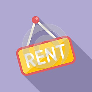 Rent online icon flat vector. House property