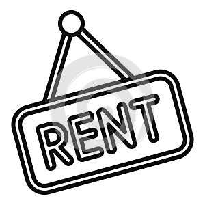 Rent online icon outline vector. House property