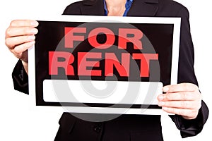 For rent real estate sign