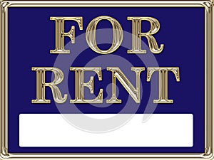 For Rent Real Estate Sign Gold