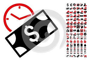 Rent Recurring Payment Icon with 90 Bonus Pictograms