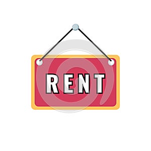 For rent sign board. Rented car, apartment or house, rental property and real estate concept. Real estate services