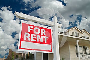 For Rent Sign & House photo