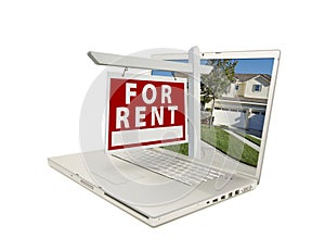 For Rent Sign on Laptop