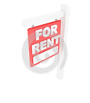 For rent sign lease real estate. 3D rendering.