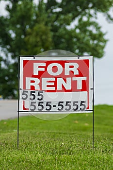 For Rent Sign With Phone Number