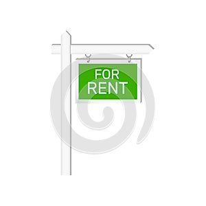 For rent sign. Real estate icon isolated