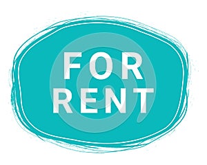 For Rent, Speech Bubble Banner, Element Design Template, App Icon, Vector Illustration