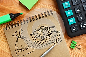 Rent subsidy is shown on the business photo using the text