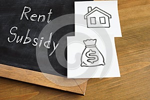 Rent subsidy is shown on the conceptual business photo using the text