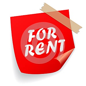 For rent vector notice paper
