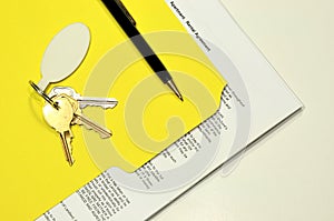 Rental agreement and apartment keys
